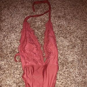 Lace Halter Swimsuit One Piece